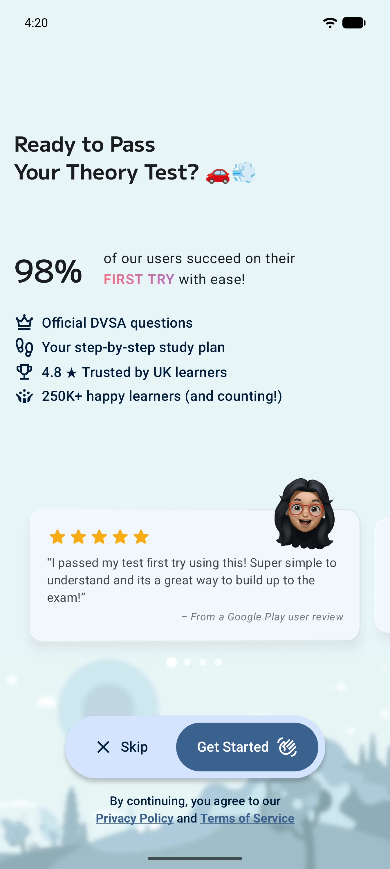 App screen: onboarding welcome